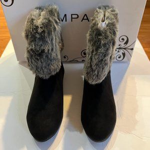 New Womens Faux Fur Ankle Fashion Boots NIB